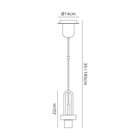 ACH7877 Achernar Suspension Kit 1 Light in a Copper/Matt Black Finish