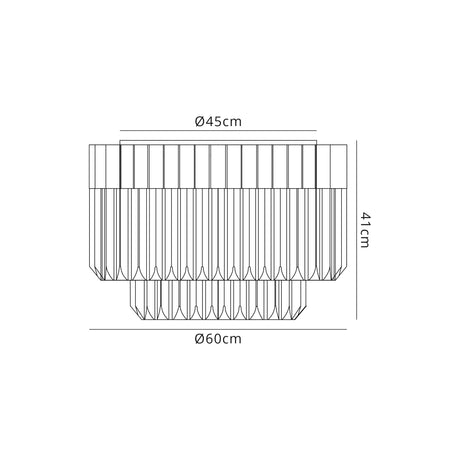 ADH1428 Adhil 7 Light Ceiling Light Polished Nickel/Clear