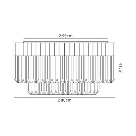 ADH2428 Adhil 12 Light Ceiling Light Polished Nickel/Clear