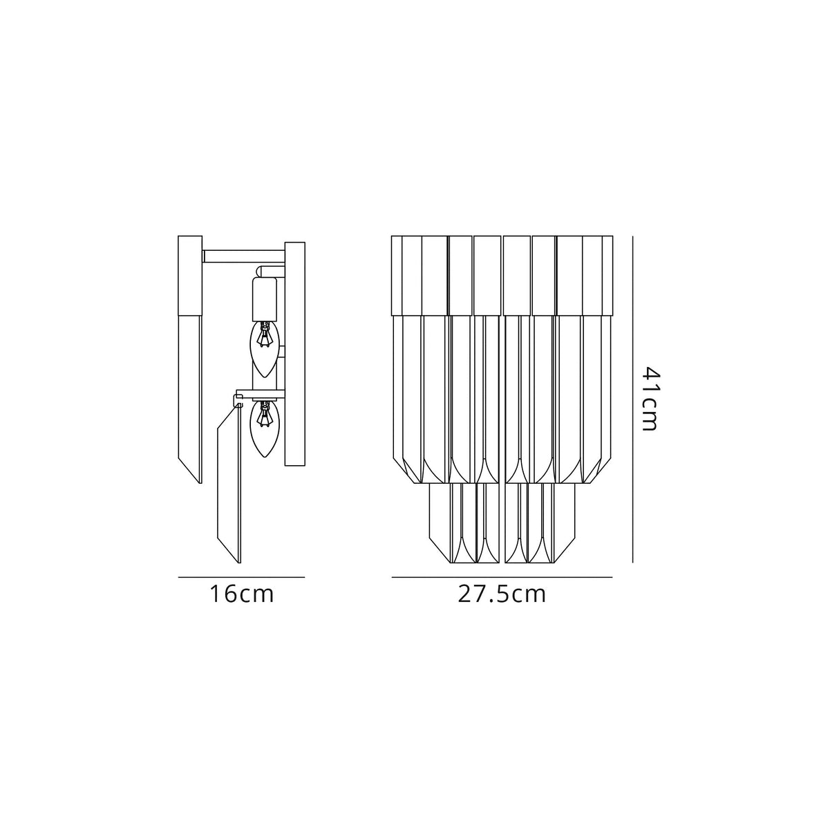 ADH3537 Adhil 3 Light Wall Light Brass/Clear Finish