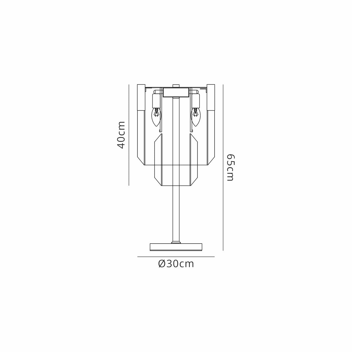 ADH7009 Adhil 3 Light Table Lamp Matt Black/Clear