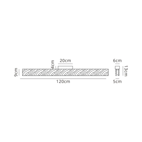 ALP8817 Alphard Ceiling 36W LED in a Oak/Sand White/Frosted Finish