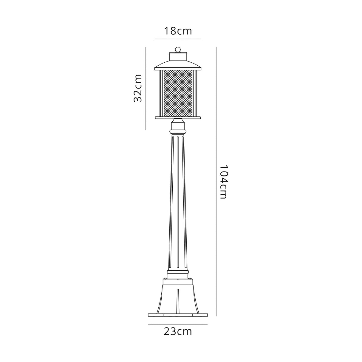 ARK2347 Arkab Post Lamp 1 Light IP54 Indoor/Outdoor Use in a Antique Bronze/Clear Finish