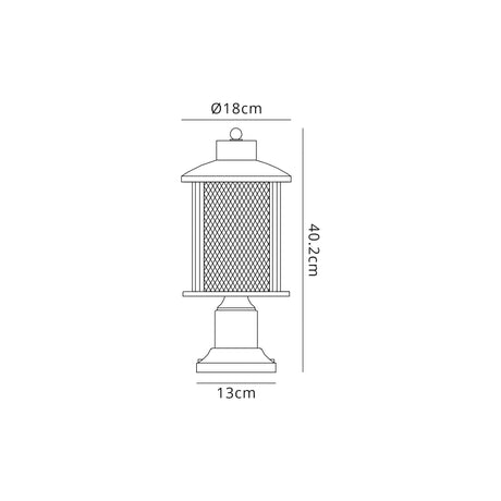 ARK7137 Arkab Pedestal Lamp 1 Light IP54 Indoor/Outdoor Use in a Antique Bronze/Clear Finish