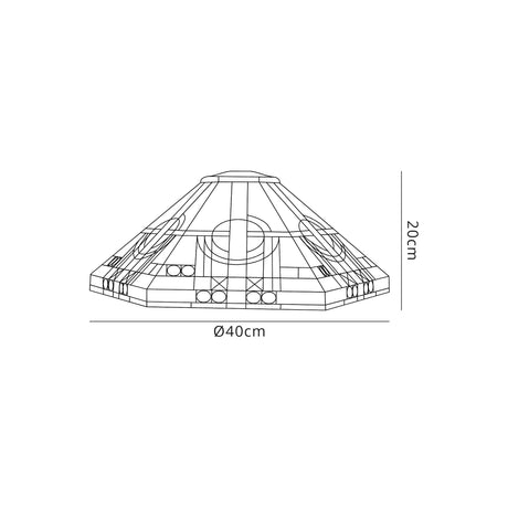 AVI6627 Avior 40cm Shade Only in a Grey/White/Black/Clear Finish and Clear Crystal