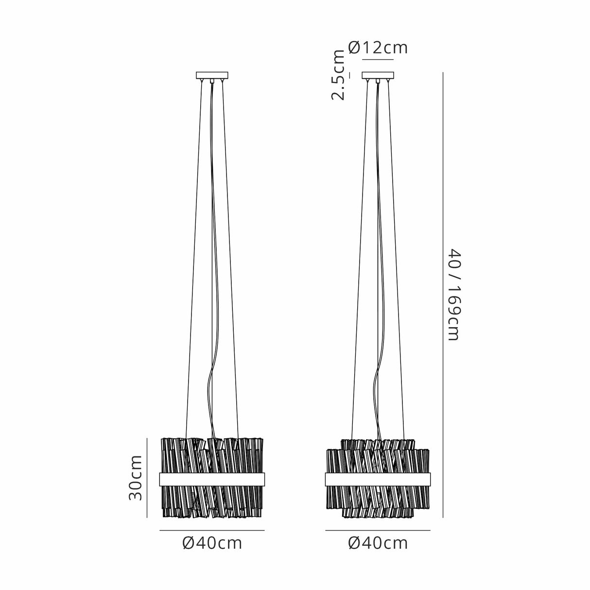 ORI8949PN_AM Orion 10 Light Ceiling Pendant Polished Nickel_Amber