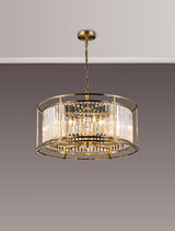 ROY0319 Royal 8 Light Crystal Ceiling Pendant Antique Brass