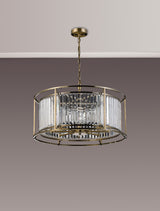 ROY0319 Royal 8 Light Crystal Ceiling Pendant Antique Brass