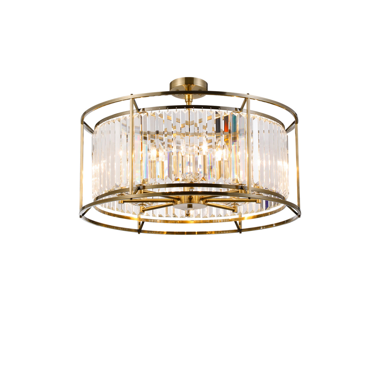 ROY0319 Royal 8 Light Crystal Ceiling Pendant Antique Brass