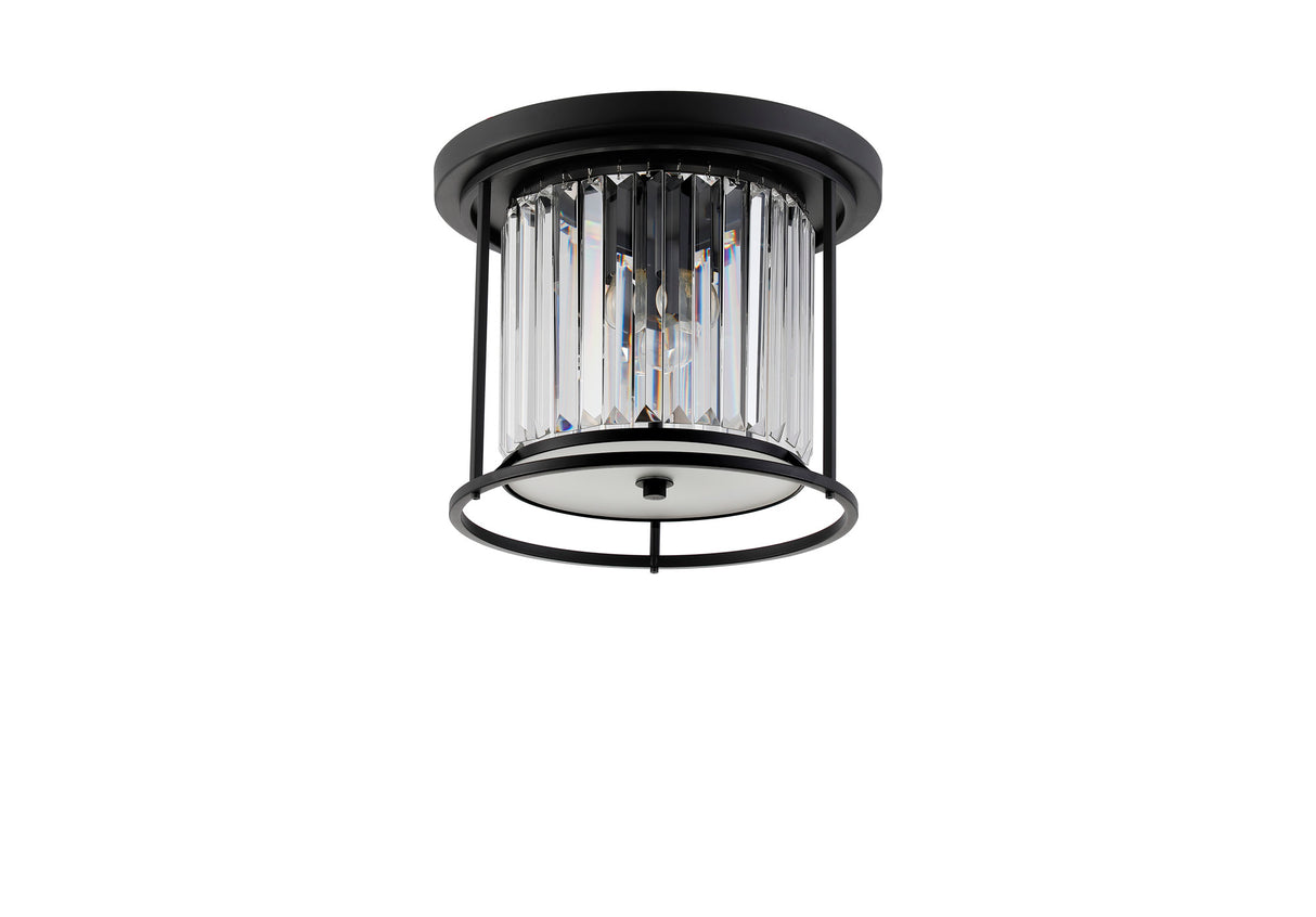 ROY1119 Royal 3 Light Crystal Ceiling Light Satin Black