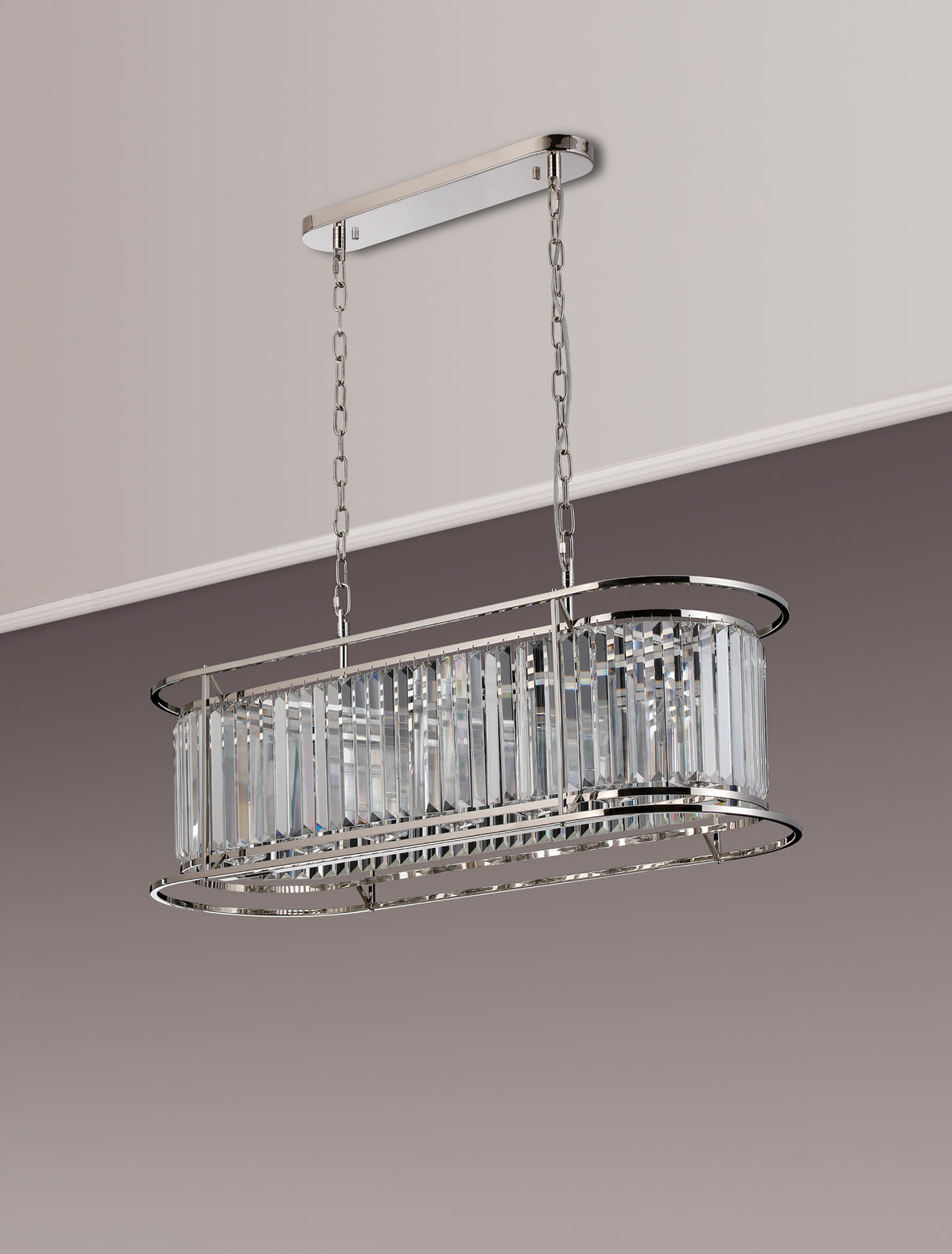 ROY1219 Royal 7 Light Crystal Ceiling Pendant Polished Nickel