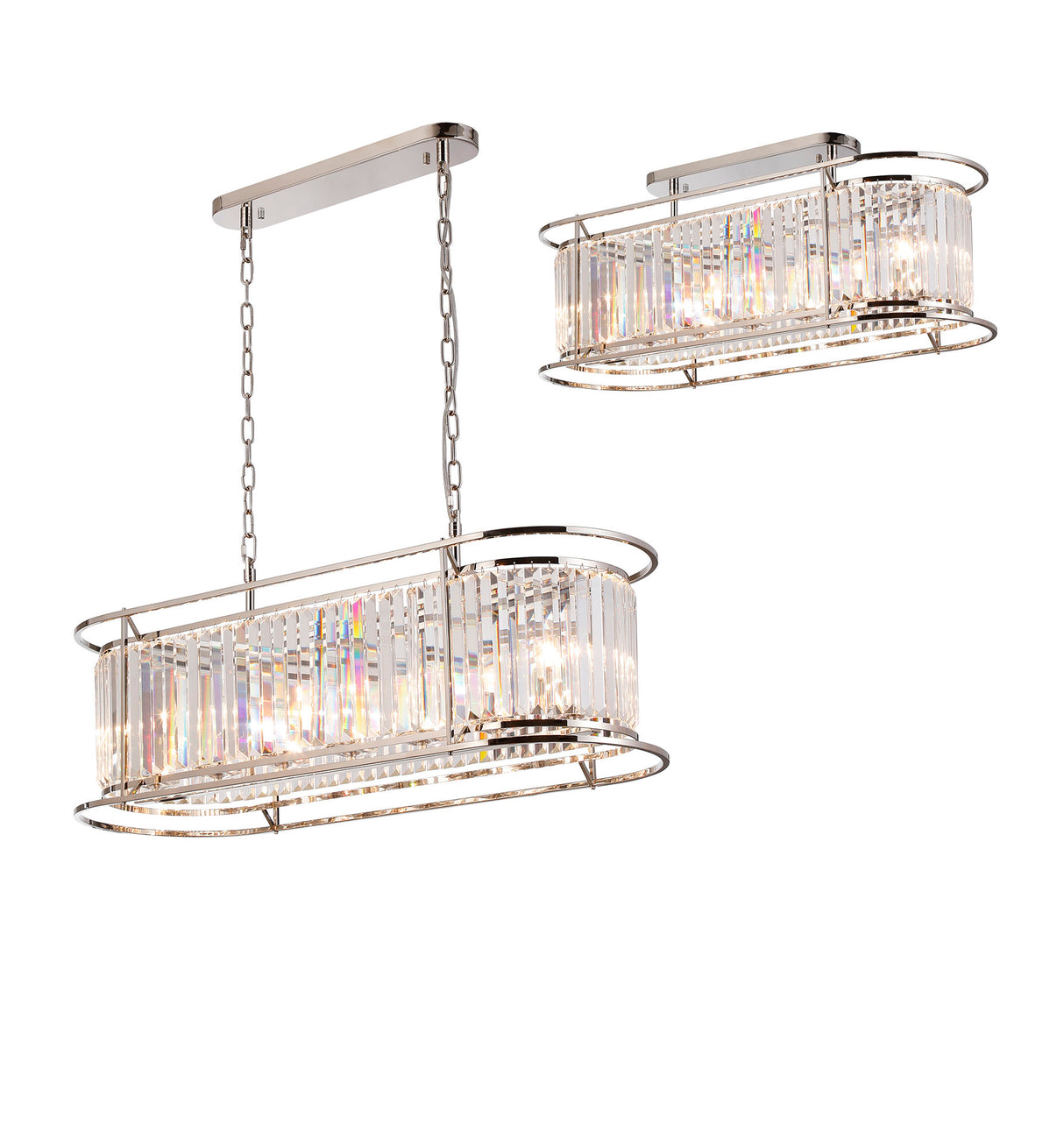 ROY1219 Royal 7 Light Crystal Ceiling Pendant Polished Nickel