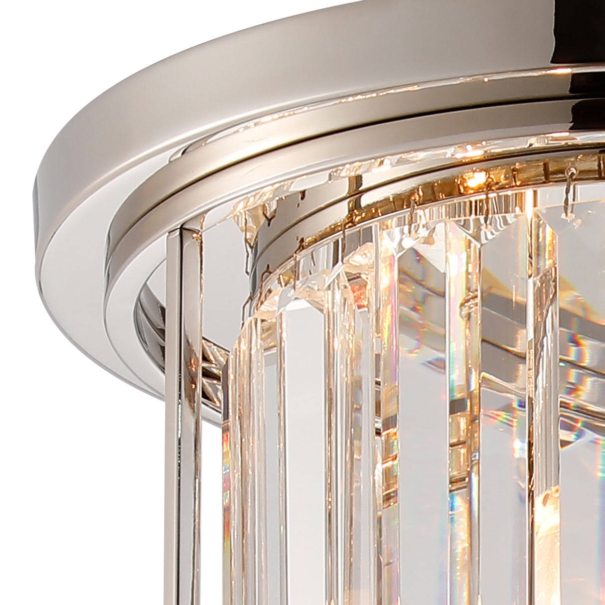 ROY2219 Royal 3 Light Crystal Ceiling Light Polished Nickel