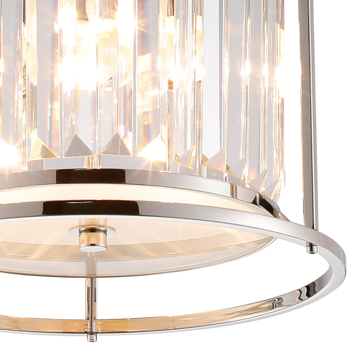 ROY2219 Royal 3 Light Crystal Ceiling Light Polished Nickel