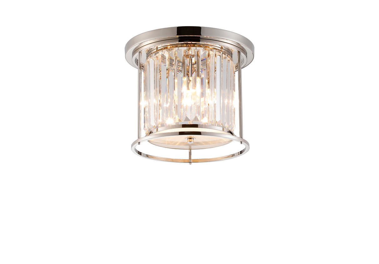 ROY2219 Royal 3 Light Crystal Ceiling Light Polished Nickel