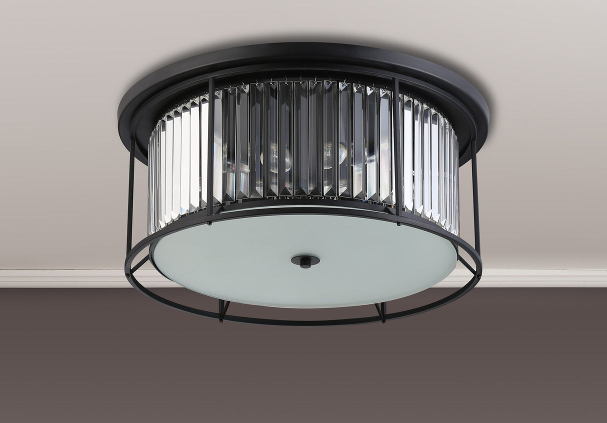 ROY3119 Royal 6 Light Crystal Ceiling Light Satin Black