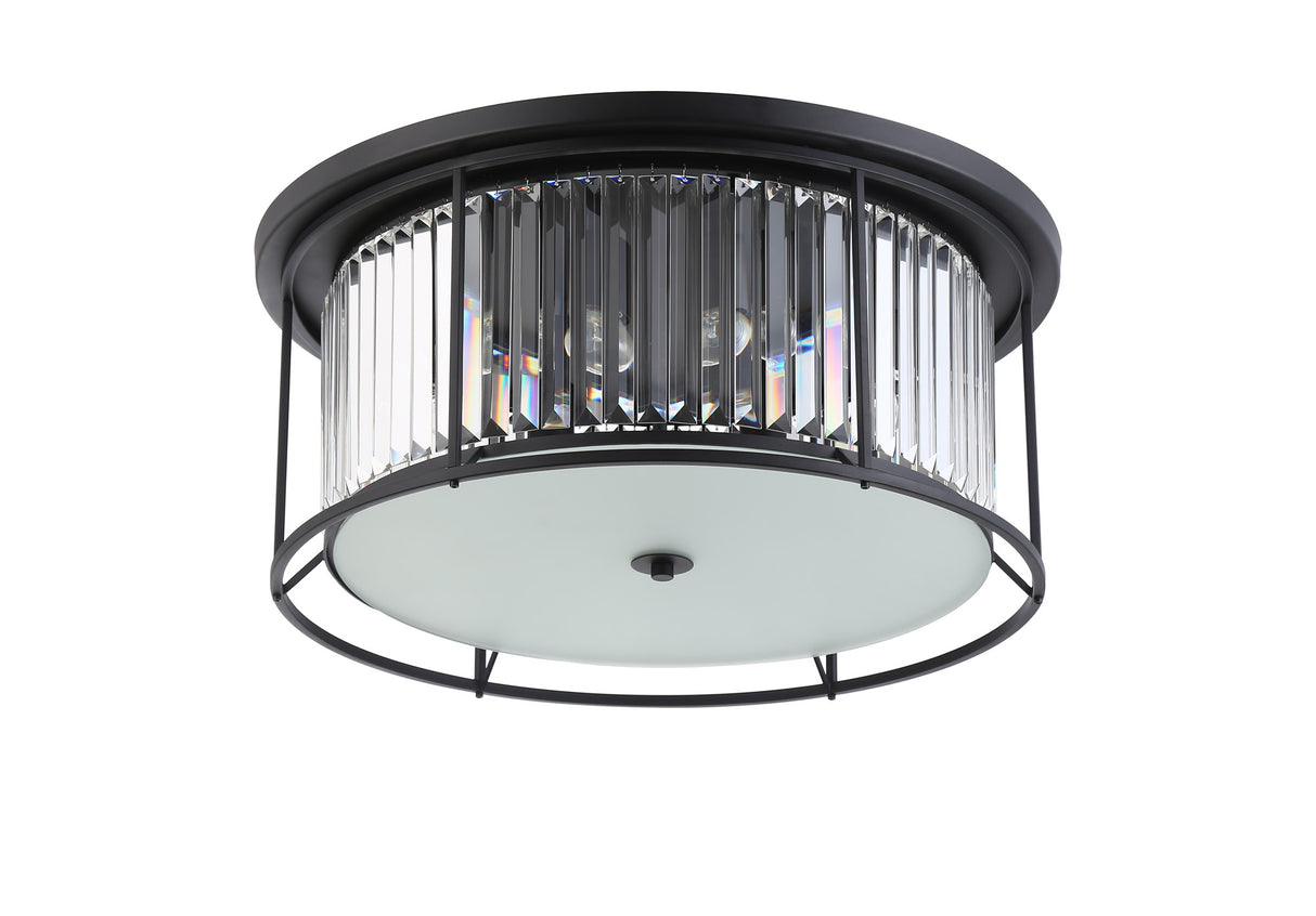 ROY3119 Royal 6 Light Crystal Ceiling Light Satin Black