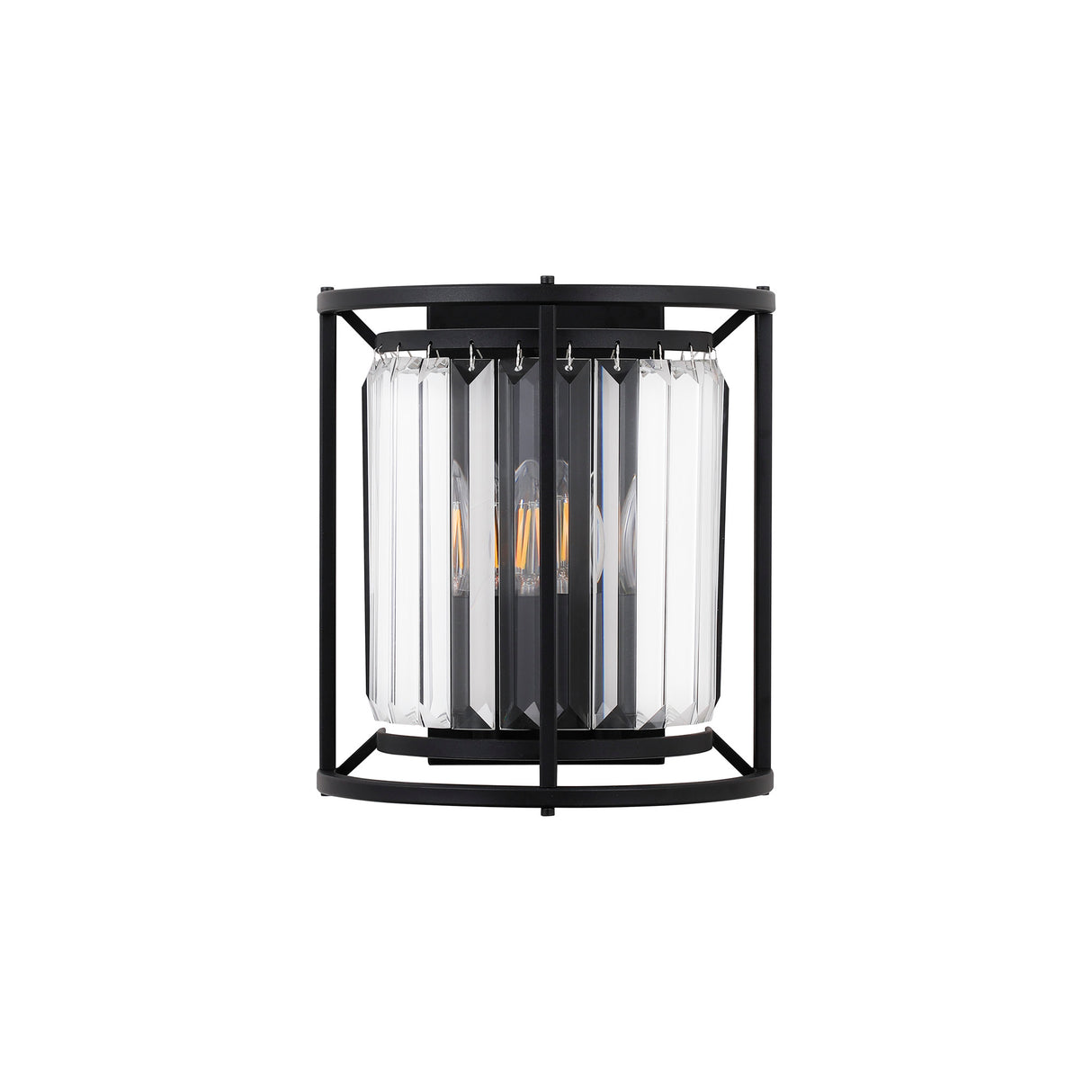 ROY4119 Royal 2 Light Crystal Wall Light Satin Black