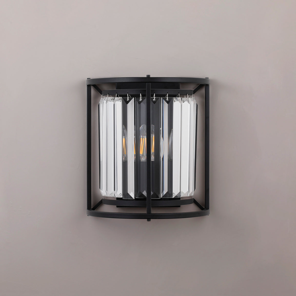 ROY4119 Royal 2 Light Crystal Wall Light Satin Black