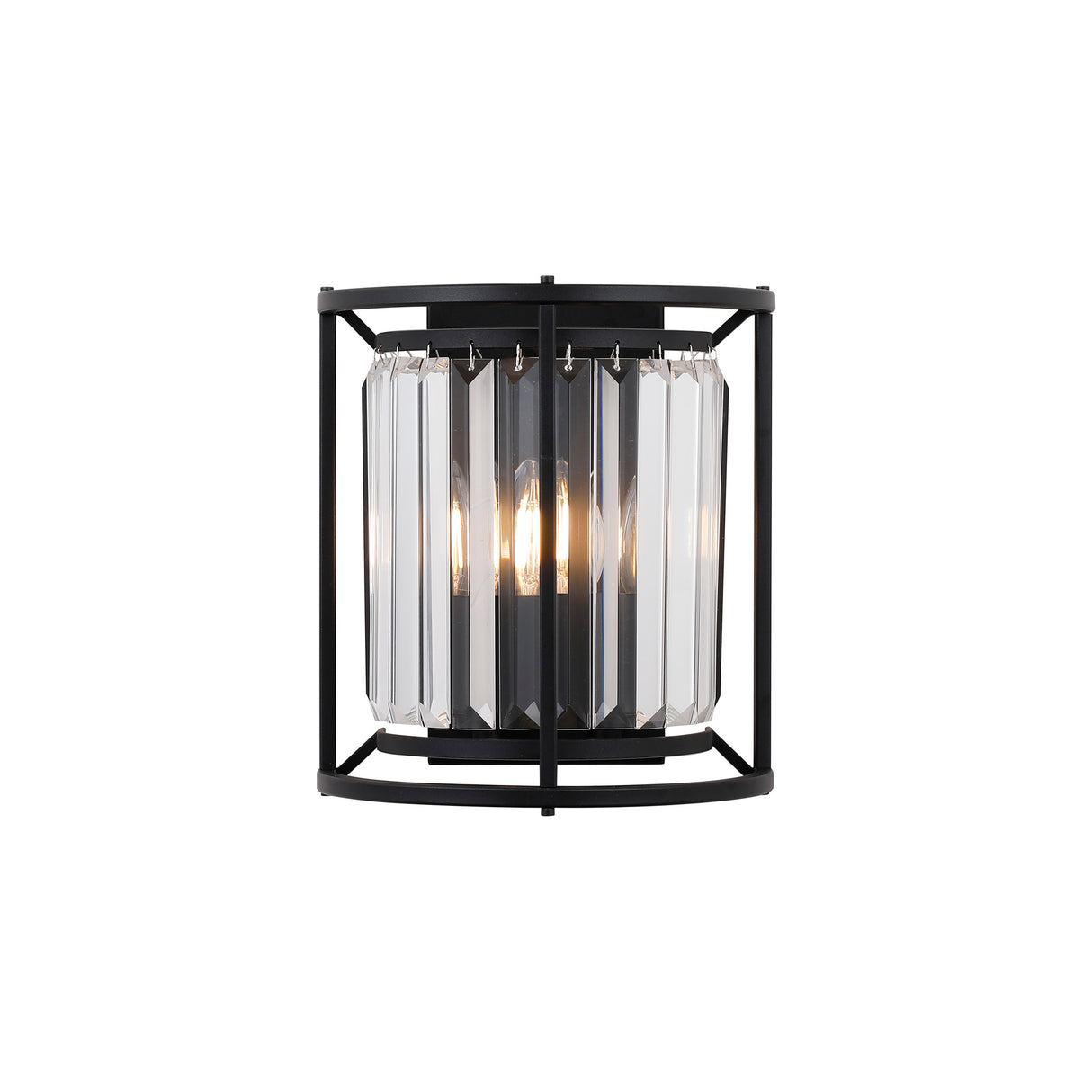 ROY4119 Royal 2 Light Crystal Wall Light Satin Black