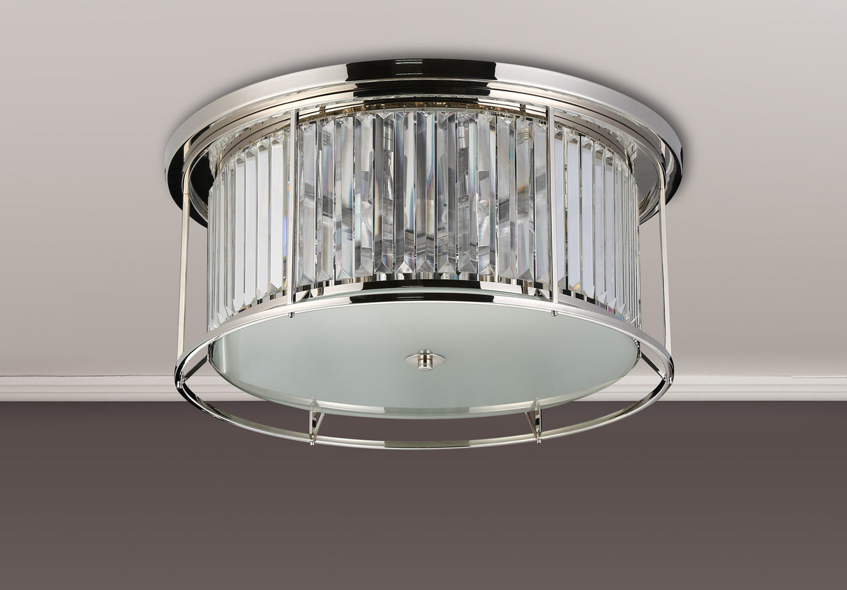 ROY4219 Royal 6 Light Crystal Ceiling Light Polished Nickel