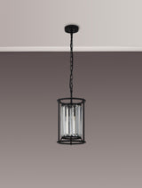 ROY5019 Royal 1 Light Crystal Ceiling Pendant Satin Black