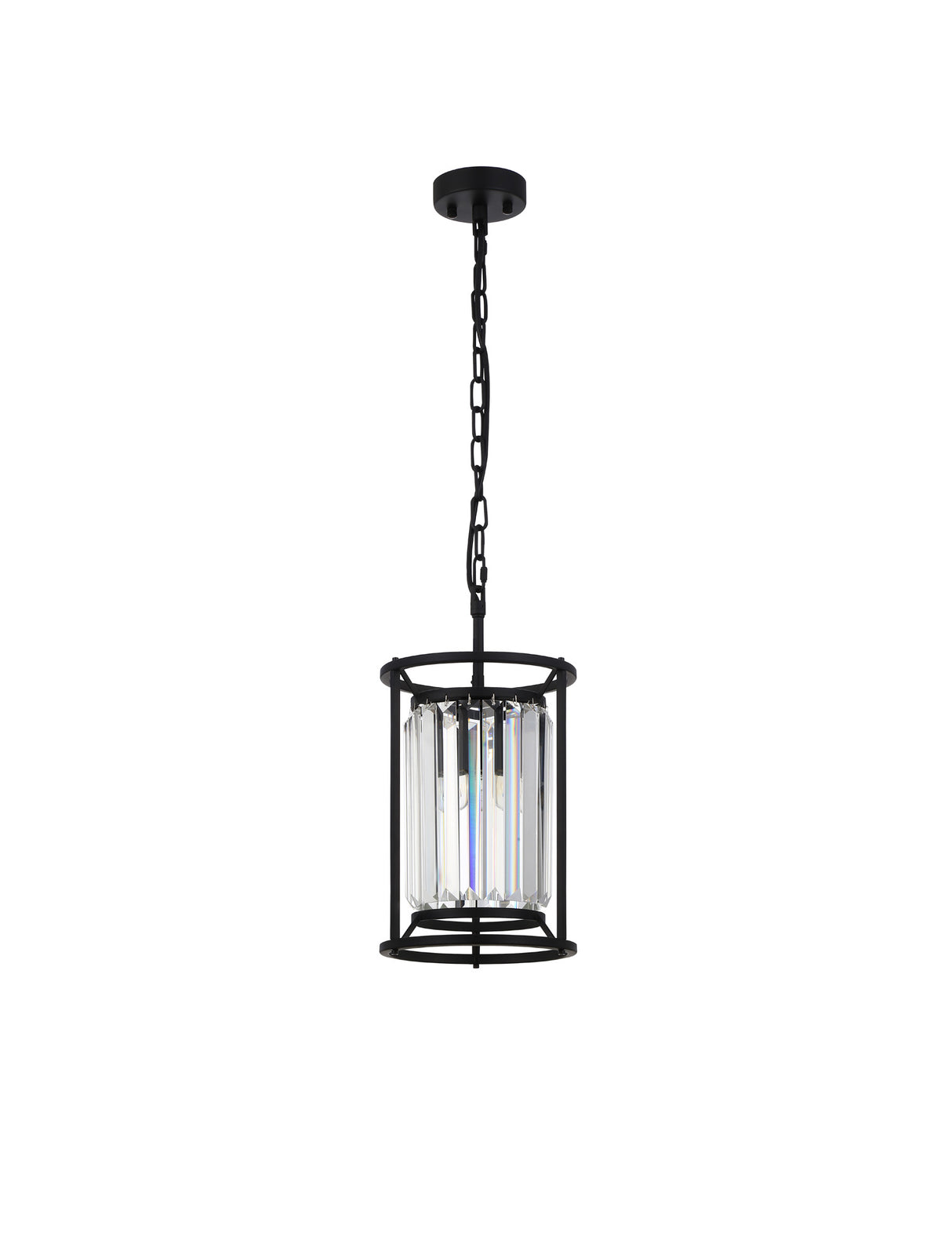 ROY5019 Royal 1 Light Crystal Ceiling Pendant Satin Black