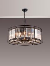 ROY5039 Royal 10 Light Crystal Ceiling Pendant Satin Black