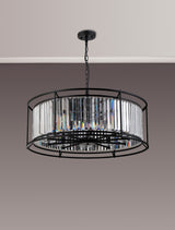 ROY5039 Royal 10 Light Crystal Ceiling Pendant Satin Black