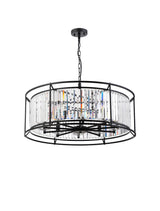 ROY5039 Royal 10 Light Crystal Ceiling Pendant Satin Black