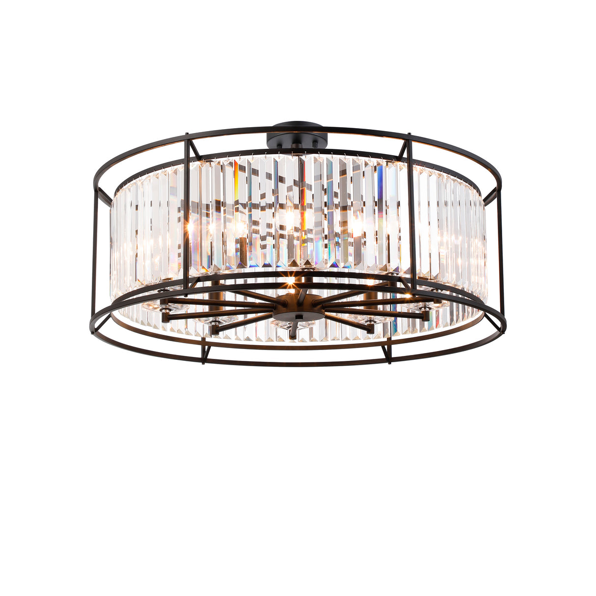 ROY5039 Royal 10 Light Crystal Ceiling Pendant Satin Black