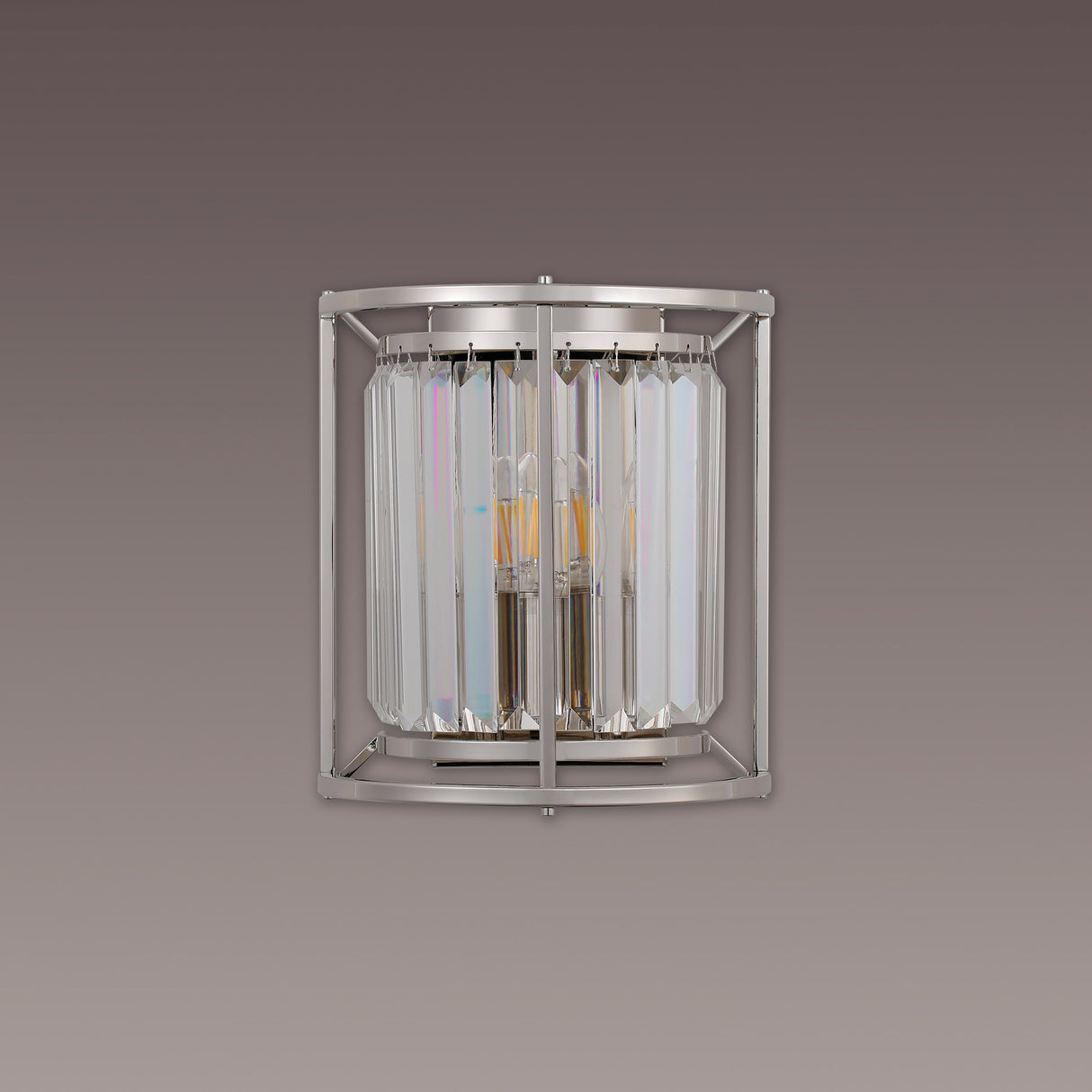 ROY5219 Royal 2 Light Crystal Wall Light Polished Nickel