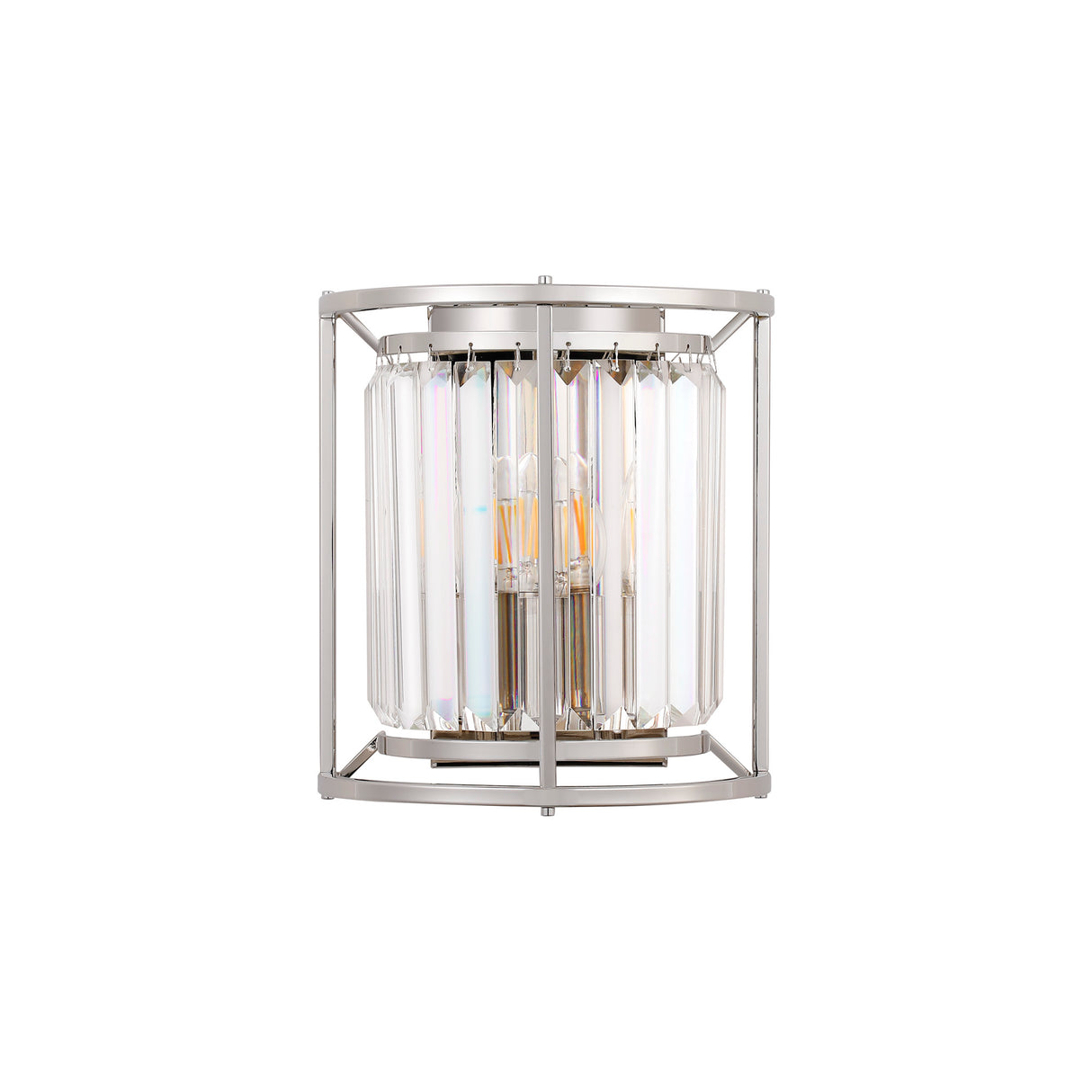 ROY5219 Royal 2 Light Crystal Wall Light Polished Nickel