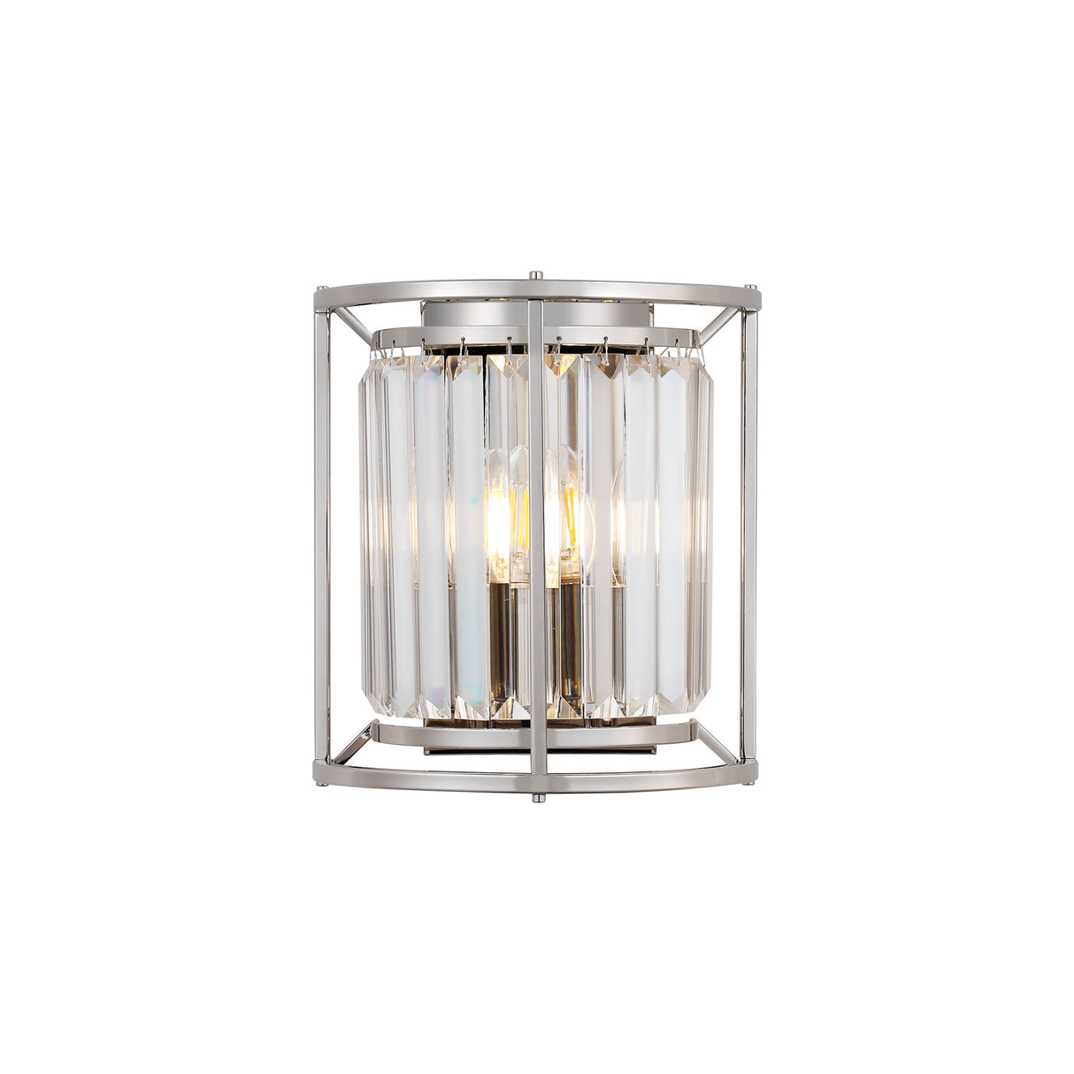 ROY5219 Royal 2 Light Crystal Wall Light Polished Nickel