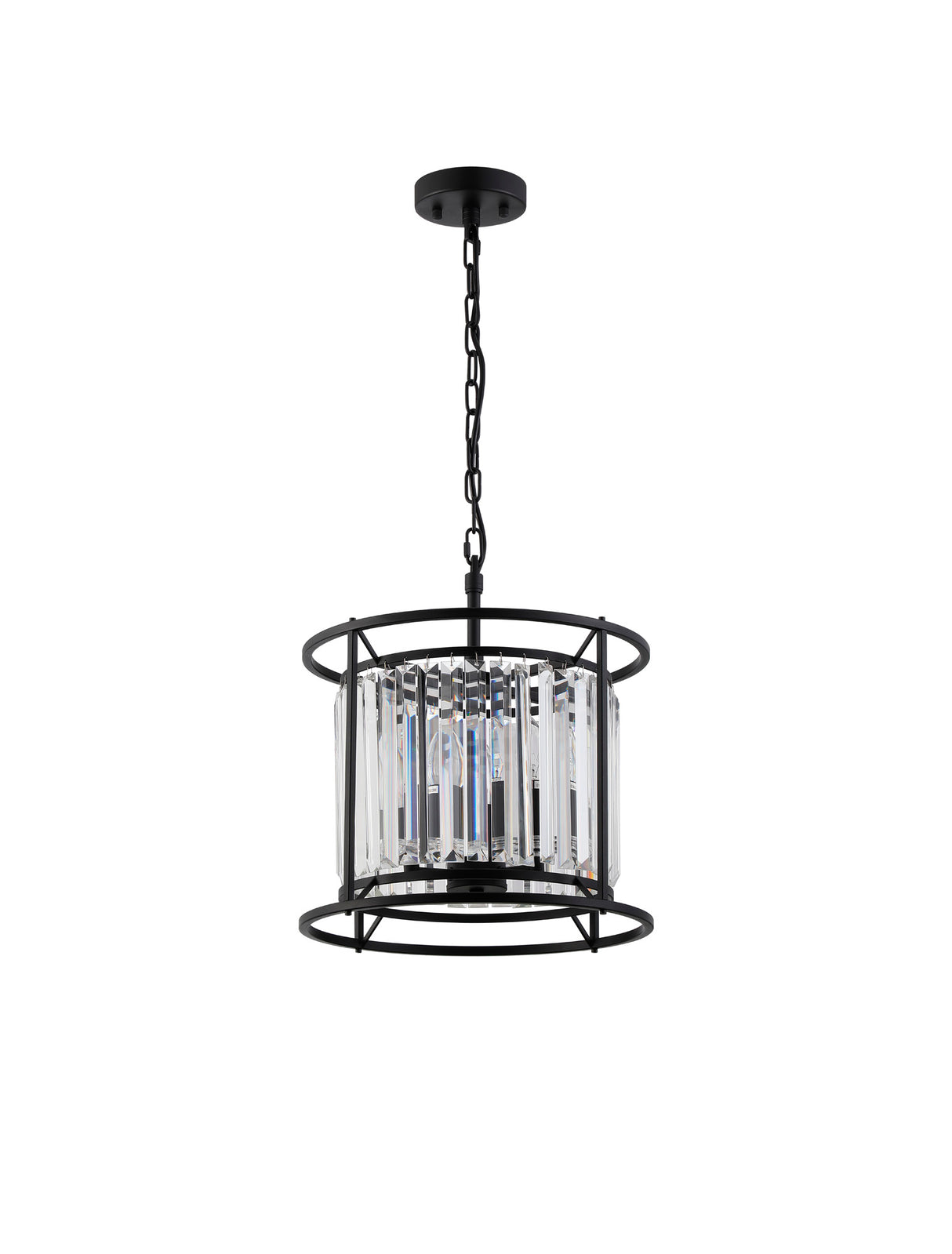 ROY6019 Royal 3 Light Crystal Ceiling Pendant Satin Black