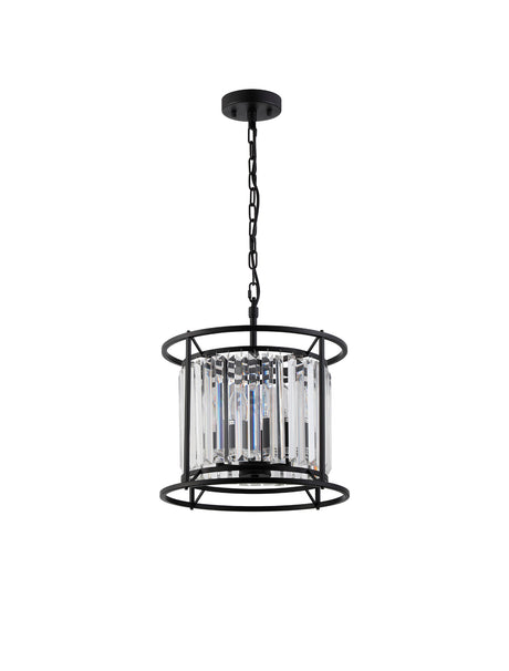 ROY6019 Royal 3 Light Crystal Ceiling Pendant Satin Black