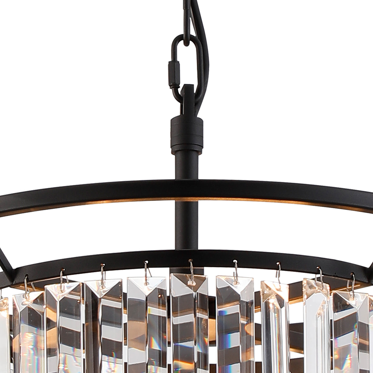 ROY6019 Royal 3 Light Crystal Ceiling Pendant Satin Black