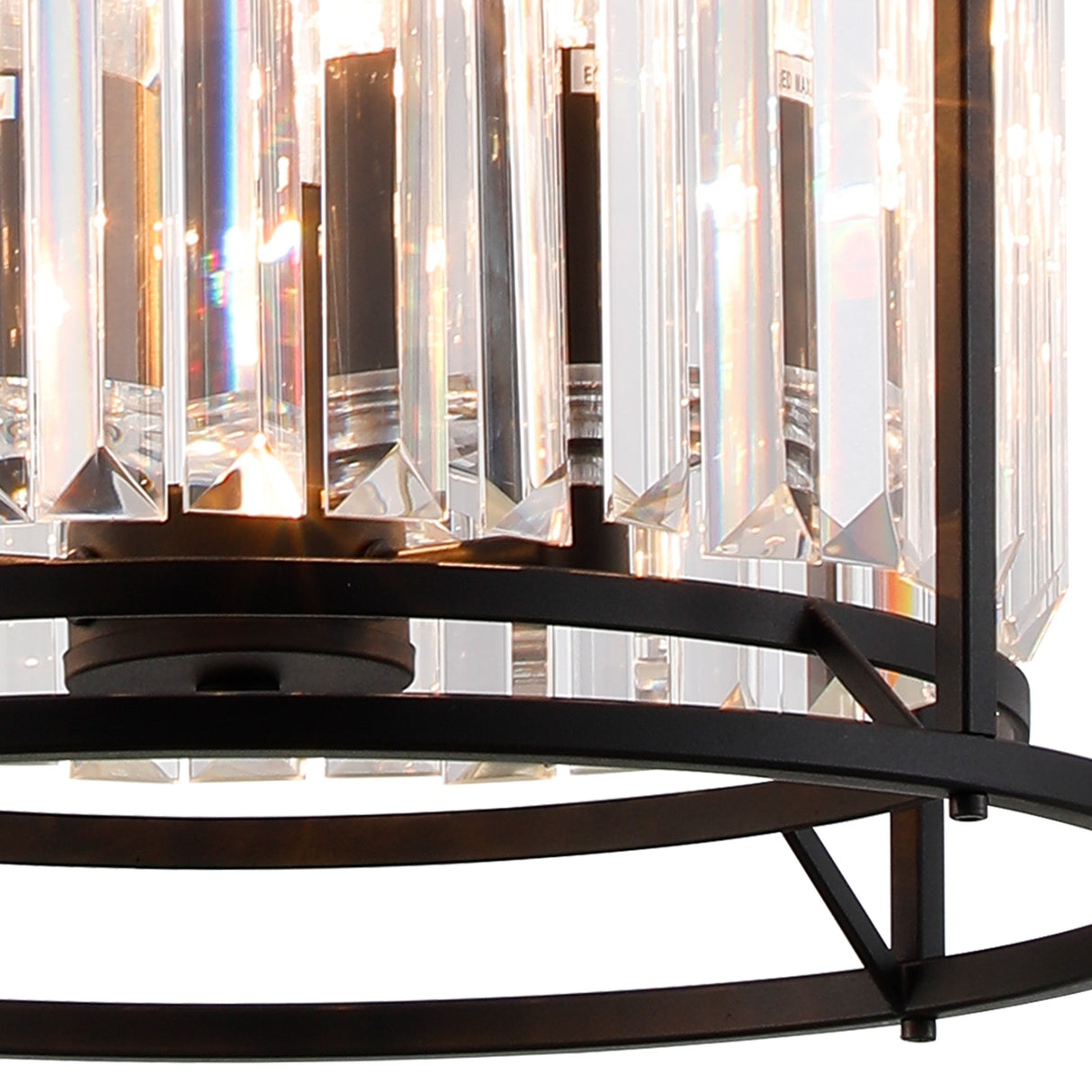 ROY6019 Royal 3 Light Crystal Ceiling Pendant Satin Black