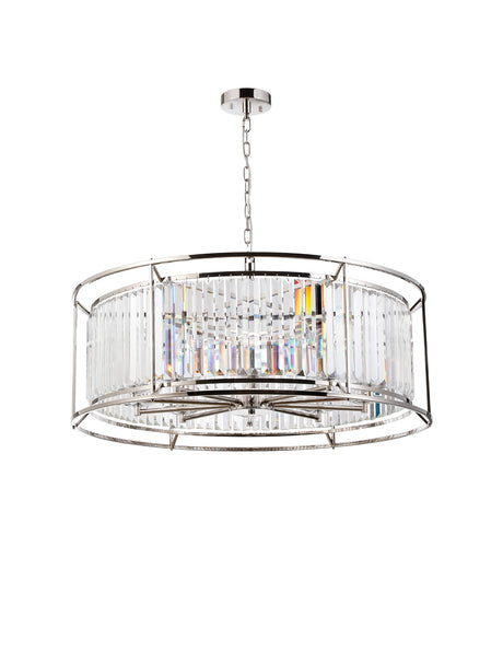 ROY6039 Royal 10 Light Crystal Ceiling Pendant Polished Nickel