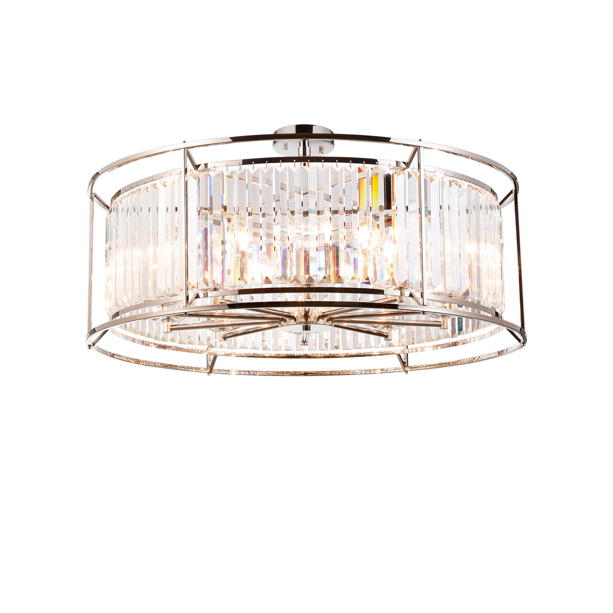 ROY6039 Royal 10 Light Crystal Ceiling Pendant Polished Nickel