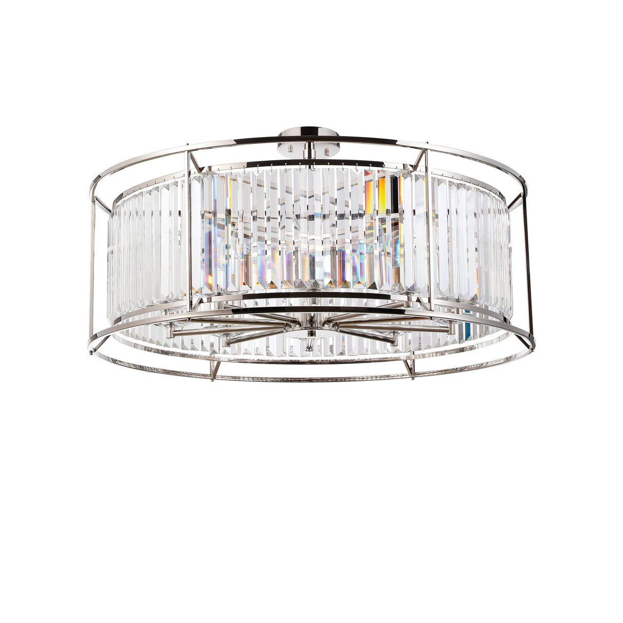 ROY6039 Royal 10 Light Crystal Ceiling Pendant Polished Nickel