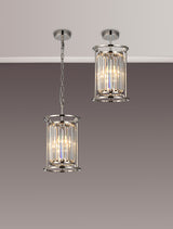 ROY6119 Royal 1 Light Crystal Ceiling Pendant Polished Nickel