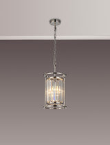 ROY6119 Royal 1 Light Crystal Ceiling Pendant Polished Nickel