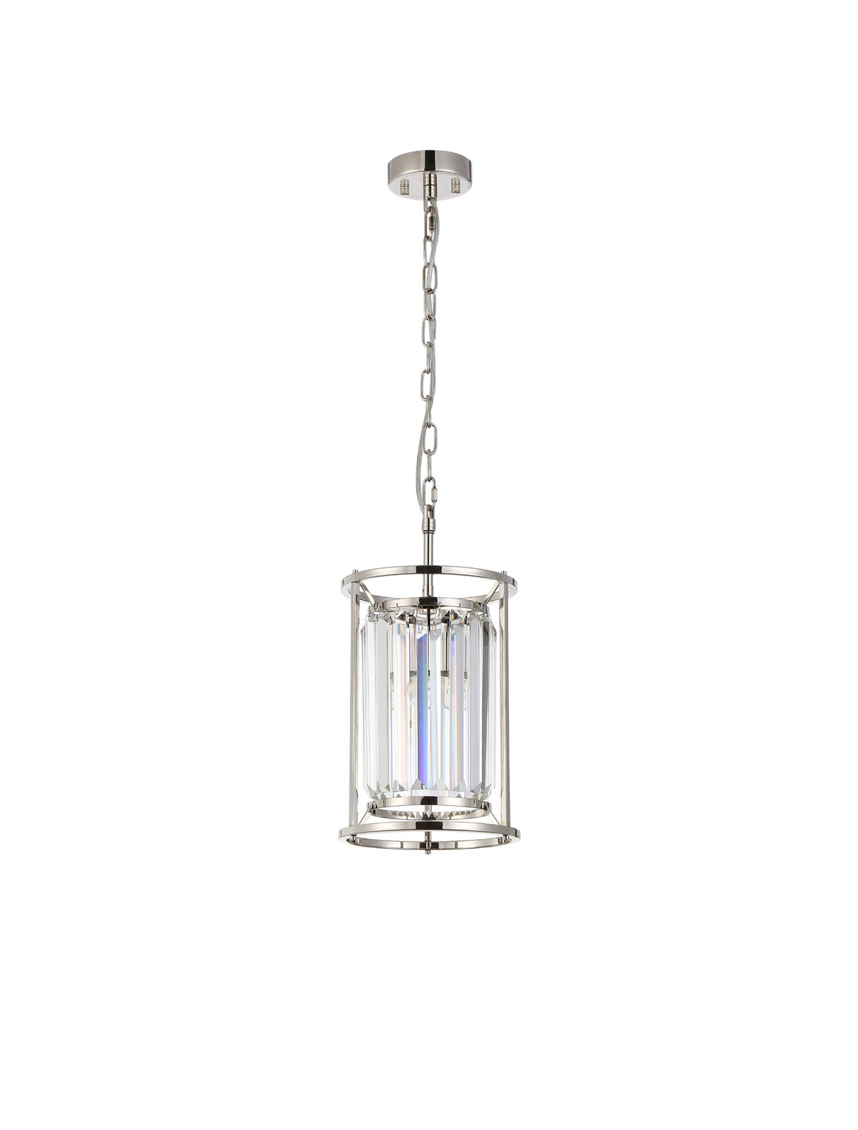 ROY6119 Royal 1 Light Crystal Ceiling Pendant Polished Nickel