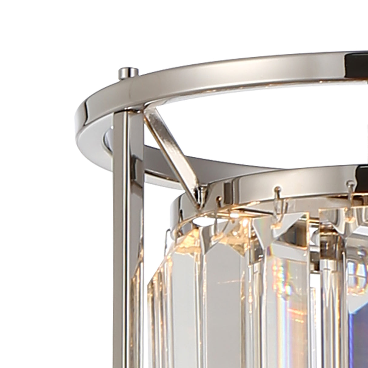 ROY6119 Royal 1 Light Crystal Ceiling Pendant Polished Nickel