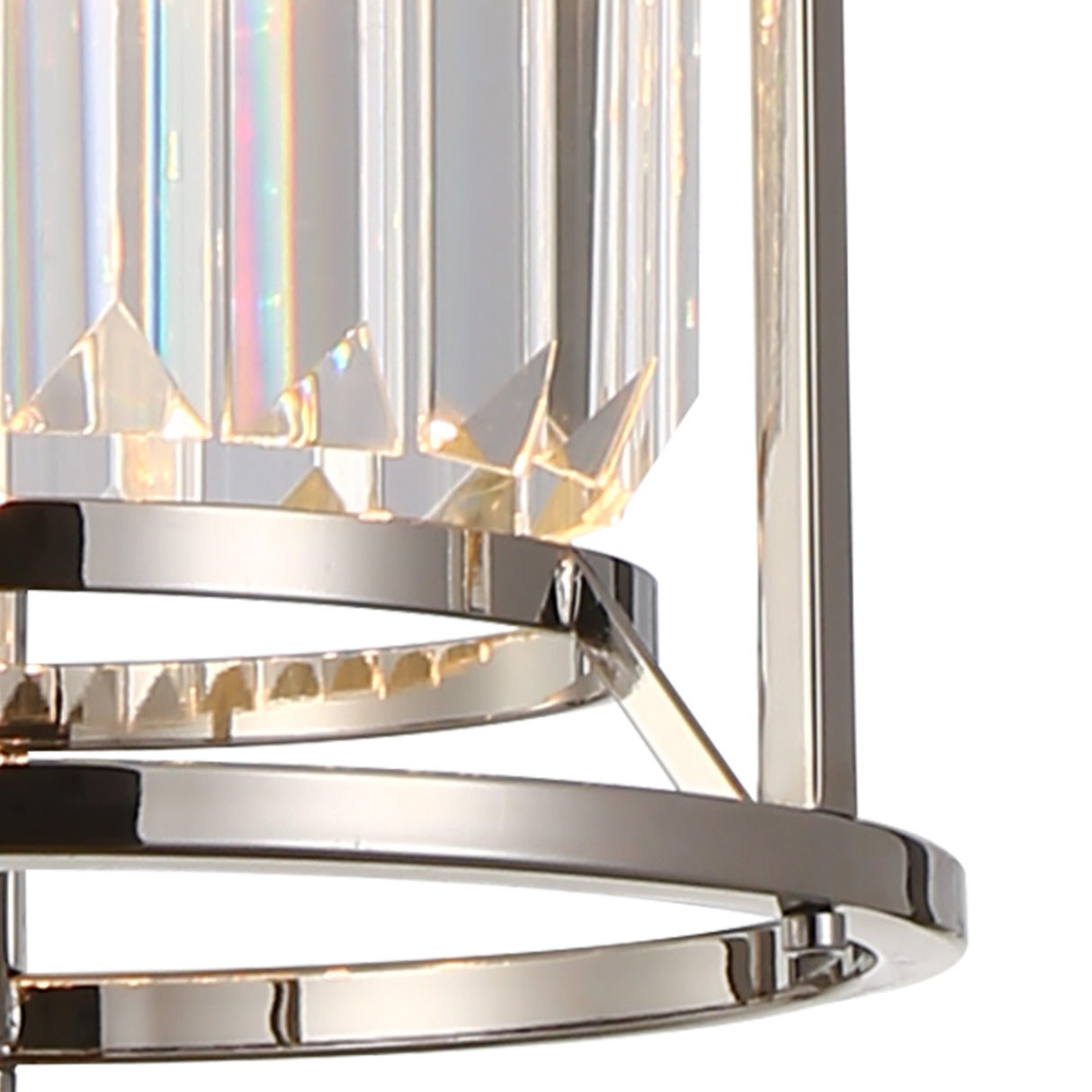 ROY6119 Royal 1 Light Crystal Ceiling Pendant Polished Nickel