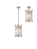 ROY6119 Royal 1 Light Crystal Ceiling Pendant Polished Nickel