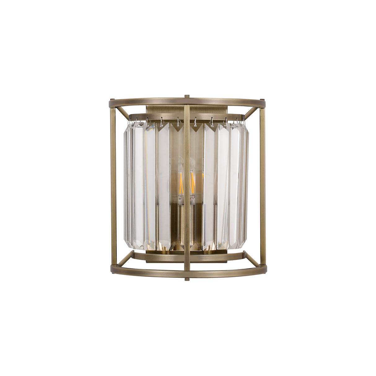 ROY6319 Royal 2 Light Crystal Wall Light Antique Brass