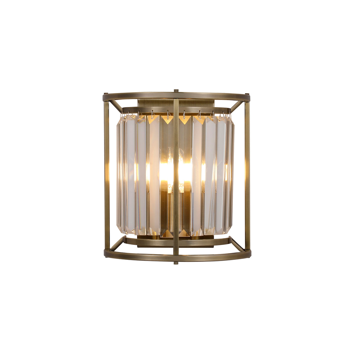 ROY6319 Royal 2 Light Crystal Wall Light Antique Brass