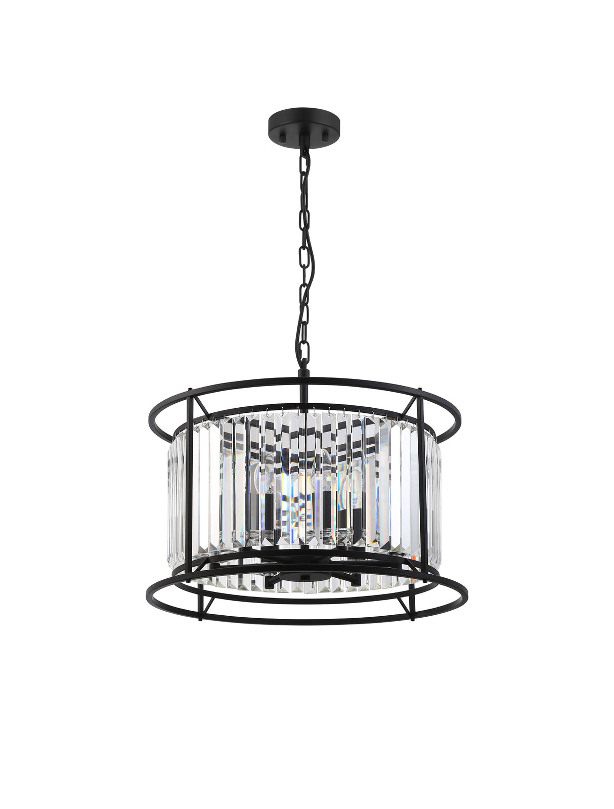 ROY7019 Royal 6 Light Crystal Ceiling Pendant Satin Black